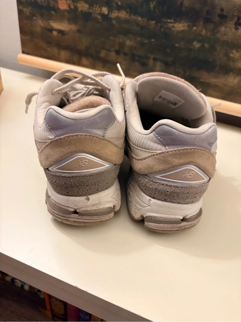 New Balance Women's Taupe Suede & Mesh Sneakers